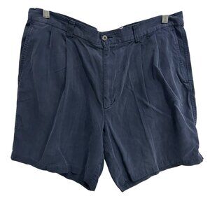 Carroll & Palmer Navy Blue Pleated Silk Mens Shorts Size 38